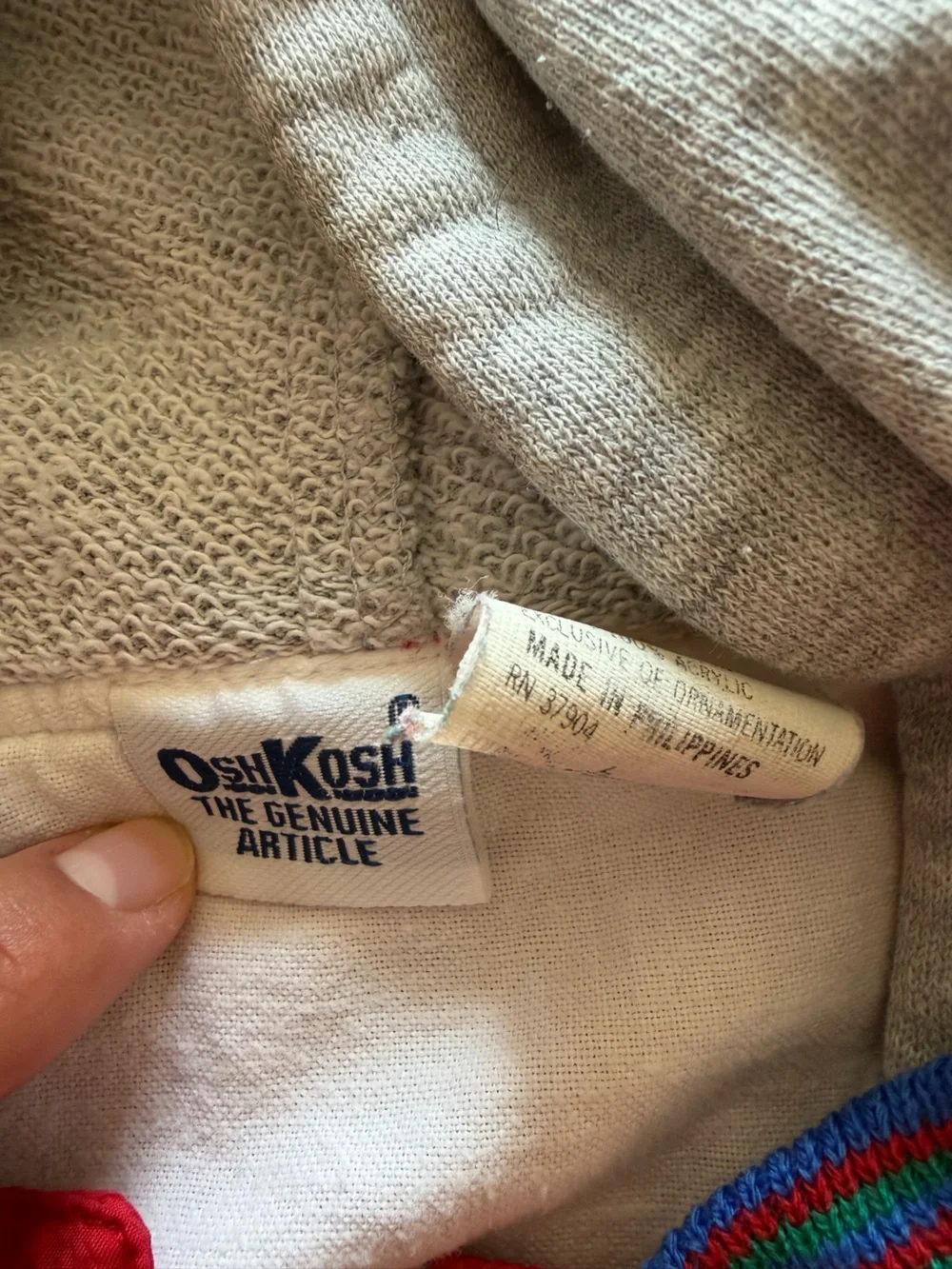 OshKosh B'gosh | 1900/early 2000s Red Hooded Colorblock Puffer Jacket